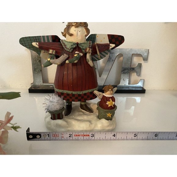 Vintage Henton International Christmas Angel Figurine Numbered Detailed W Star - Picture 7 of 16